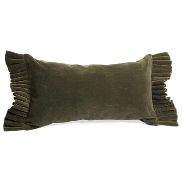 Accents De Ville 12" x 22" Lumbar Pillow with Sides Frills in Dark Olive, , large