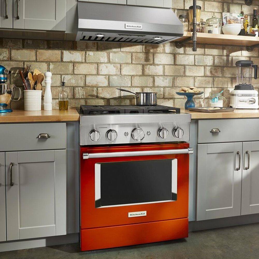 KitchenAid 4.1 Cu. Ft. Freestanding Dual Fuel Range with True Convection in Scorched Orange, , large
