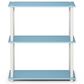 HOMLUX 3-Tier Compact Open Storage Bookshelf in Light Blue and White, , large