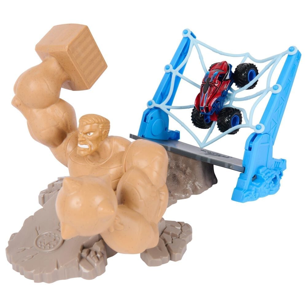 Monster Jam 1:64 Spider-Man Sandman City Battle Playset, , large