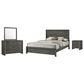 Crown Mark Valor 4-Piece King Bedroom Set in Gray, , large