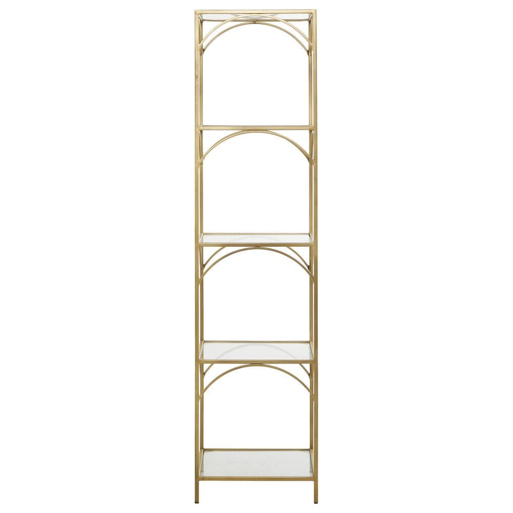 Maple and Jade 4-Shelf Storage Shelving Unit in Satin Gold and Clear, , large