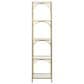 Maple and Jade 4-Shelf Storage Shelving Unit in Satin Gold and Clear, , large