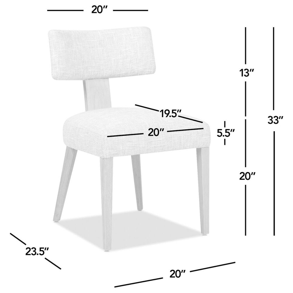 Jennifer Taylor Home Louise Side Chair with Travertine Beige Cushion in White Washed and Natural (Set of 2), , large