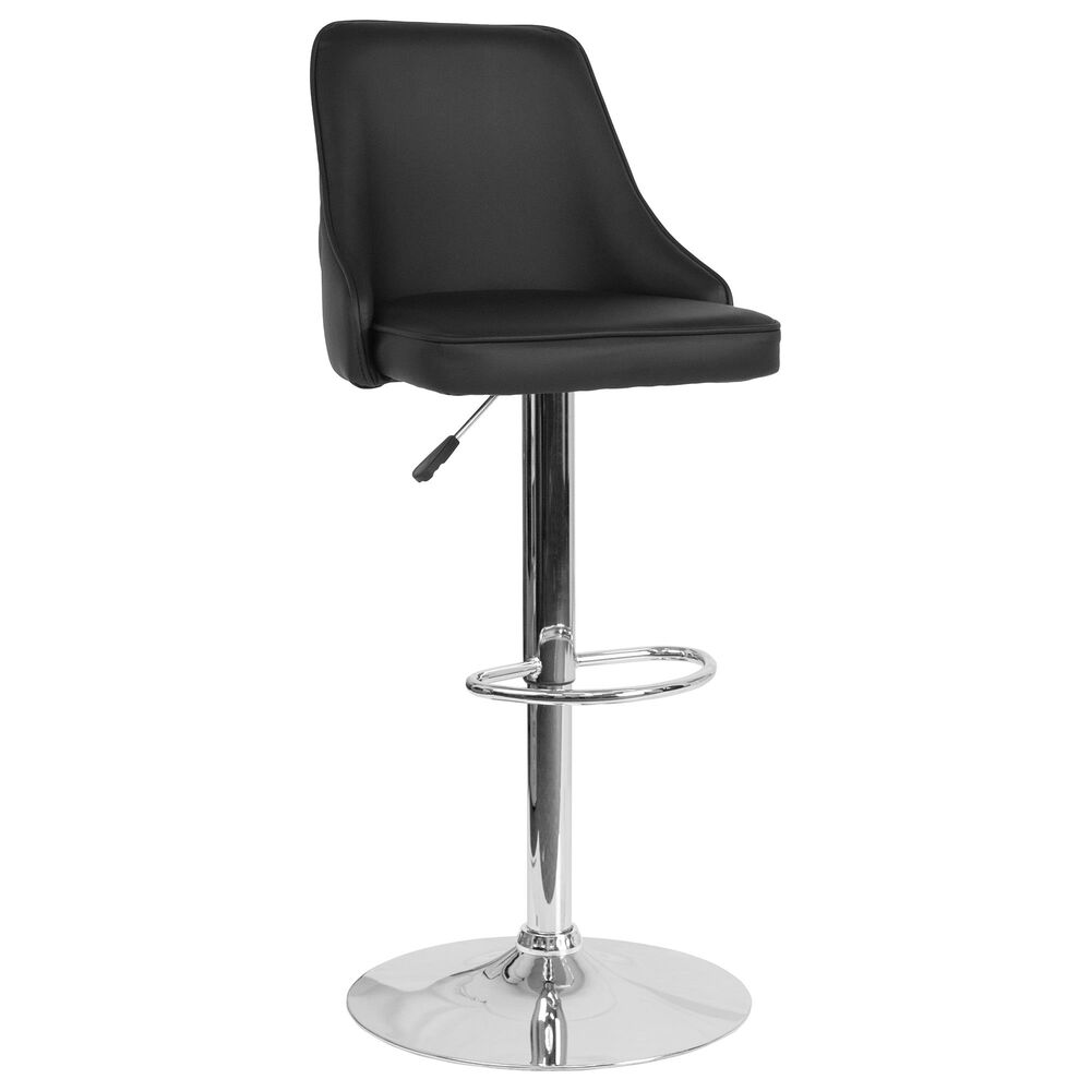 Flash Furniture Trieste Adjustable Barstool in Black, , large