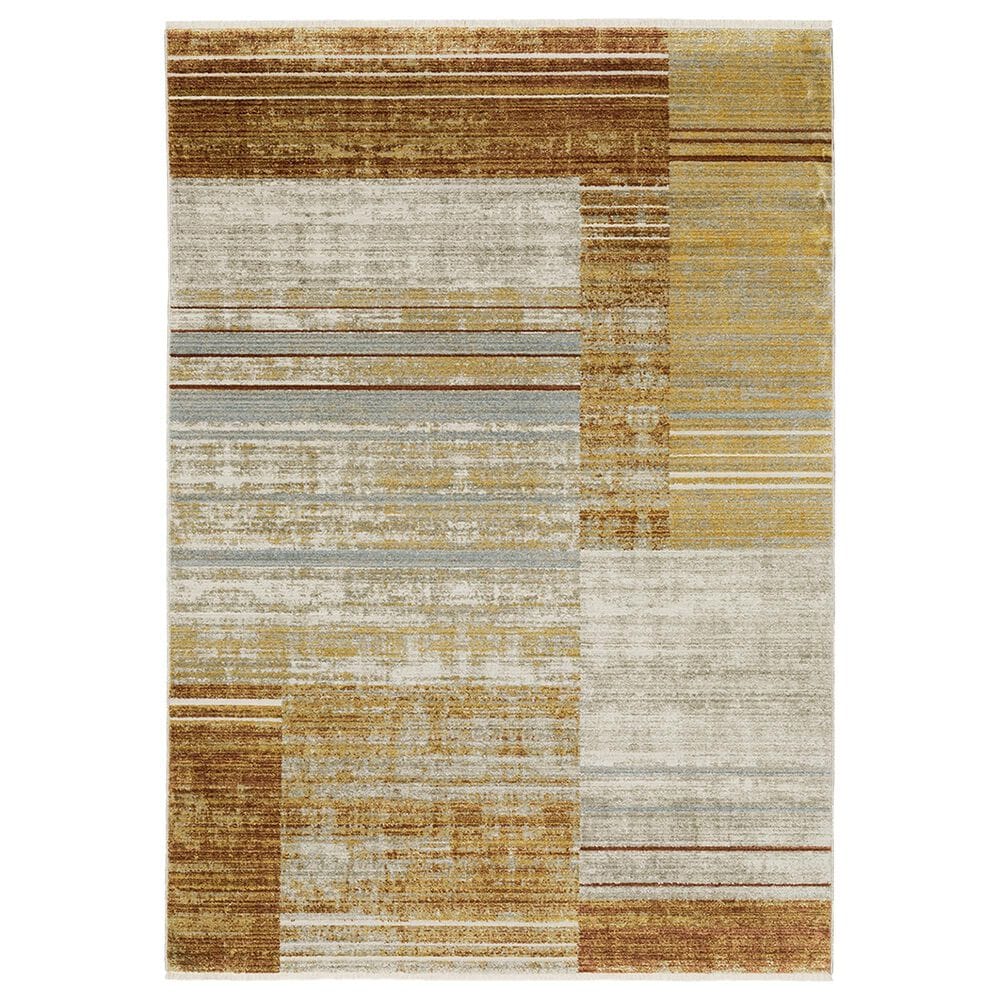 Oriental Weavers Bauer Geometric Lines 3"10" x 5"5" Rust Area Rug, , large