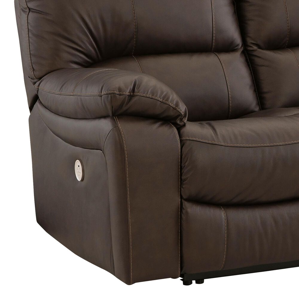 Ashley Leesworth 3-Piece Power Reclining Living Room Set in Dark Brown, , large