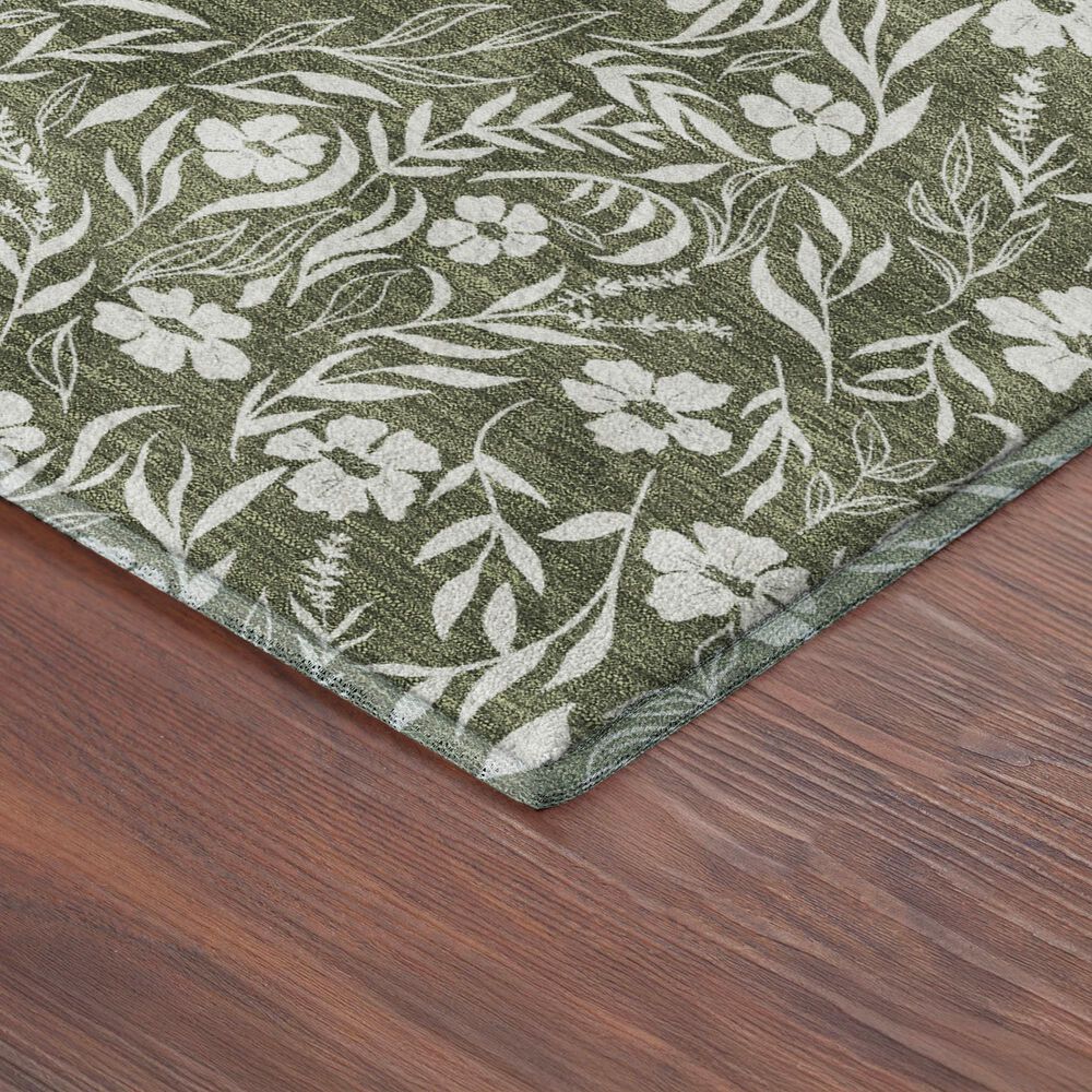 Dalyn Rug Company Soft Essentials Floral Olive 2'6" x 3'10" Indoor/Outdoor Area Rug, , large