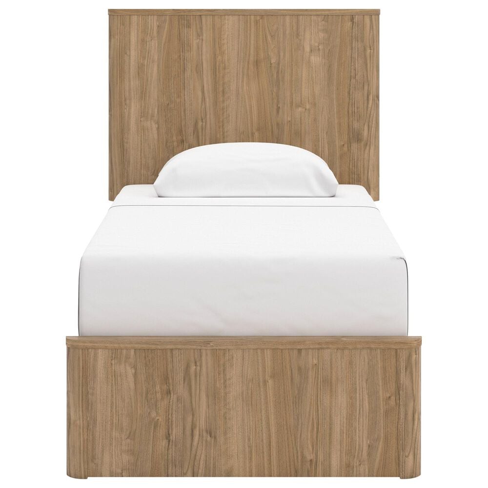 Ashley Gramburg Twin Panel Platform Bed in Warm Brown, , large