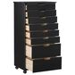 Linon Home Decor Cary 8-Drawer Rolling Cart in Black, , large