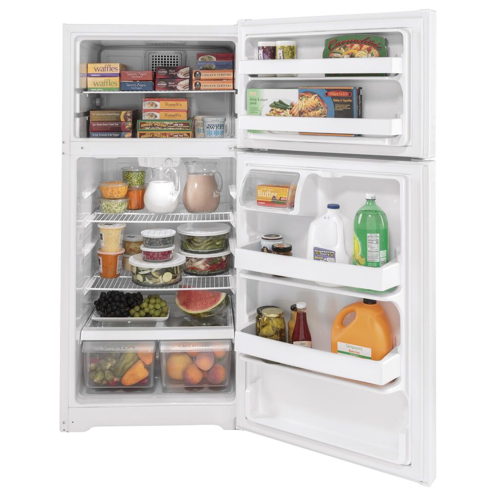 GE Appliances 15.6 Cu. Ft. Top Freezer Refrigerator with Right Hinge in White, , large