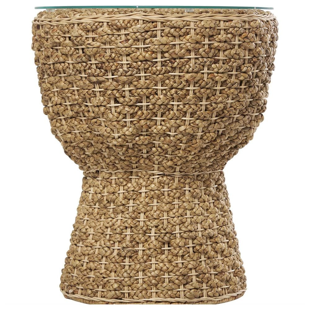 Maple and Jade Seagrass Handmade Woven End Table in Natural Brown, , large