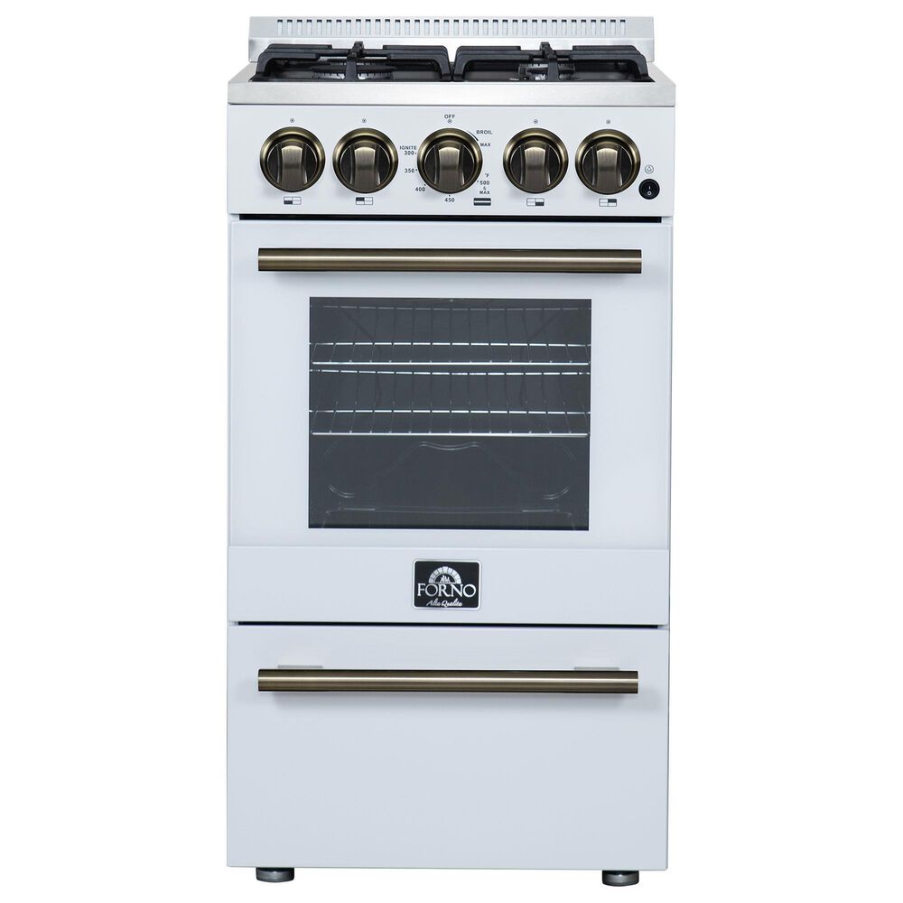 Forno Lamazze 20" Freestanding Gas Range in White, , large