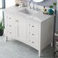 James Martin Vanities Palisades 48" Single Bathroom Vanity in Bright White with 3 cm White Zeus Quartz Top and Rectangular Sink, , large