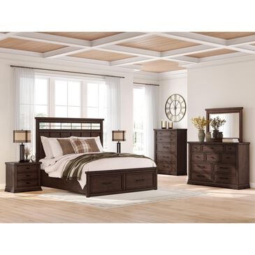 Ashley Taffenbrook 5-Piece King Storage Bedroom Set in Medium Brown and Black, , large