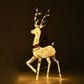 HOMLUX 3-Piece Cotton Rope Reindeer with Warm White LED Lights in White, , large