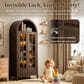 HOMLUX 71" Arched Curved Storage Cabinet in Walnut, , large