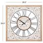 Maple and Jade 29" Wall Clock in Distressed White and Brown, , large