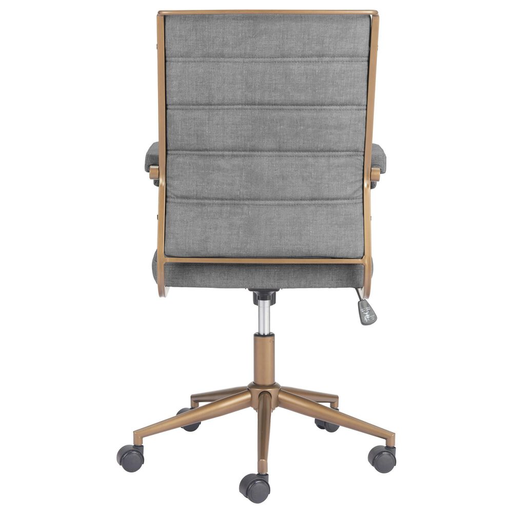 Zuo Modern Auction Office Chair with Gray Faux Leather in Bronze, , large