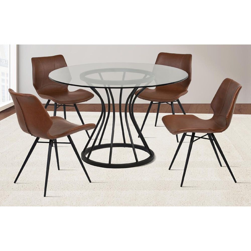 Blue River Zurich Dining Chair in Matte Black and Vintage Coffee &#40;Set of 2&#41;, , large