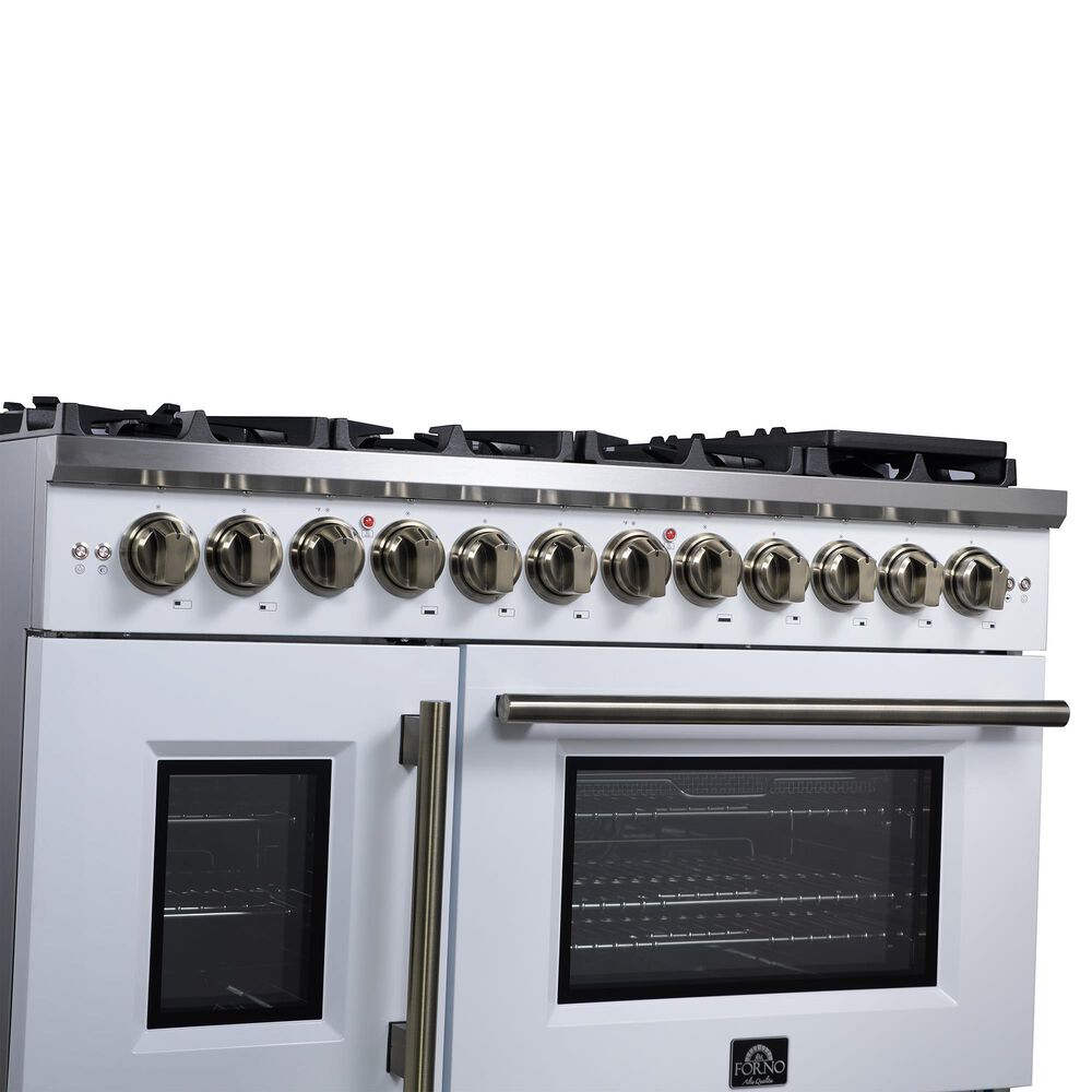 Forno Capriasca 48" Freestanding French Door Dual Fuel Range in White, , large