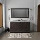 Lexora Home Dukes 60" Double Bathroom Vanity in Espresso with 2 cm White Quartz Top and Rectangular Sinks, , large