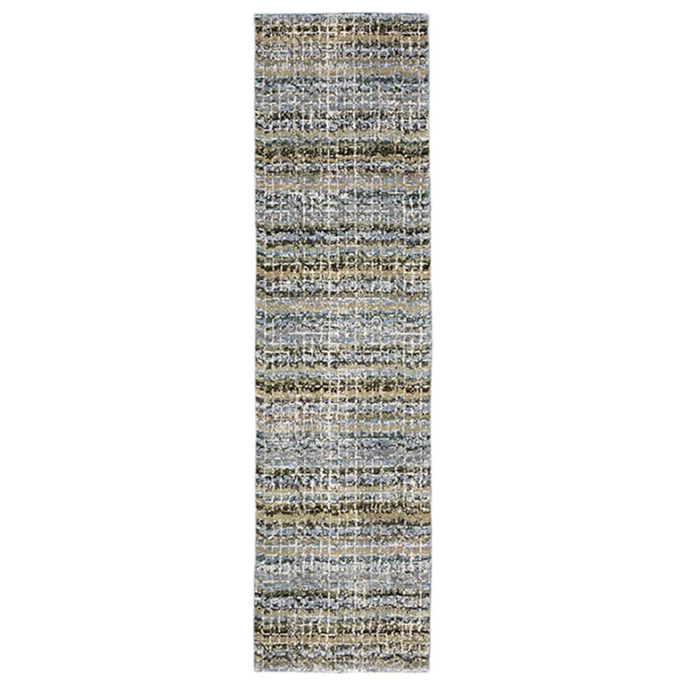 Oriental Weavers Atlas Stripe 747B0 2"3" x 8" Blue and Green Runner, , large