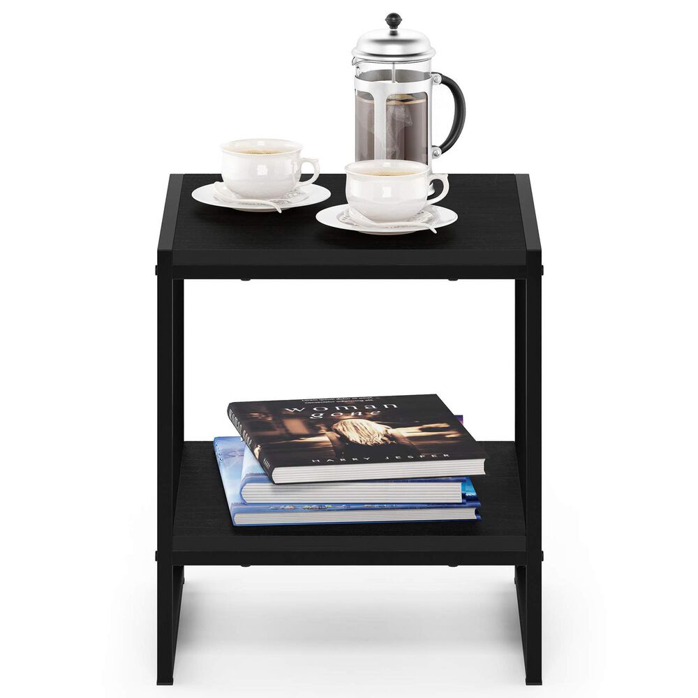 HOMLUX 2-Tier End Table in Americano and Black, , large