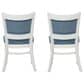 Linon Home Decor Lainey Side Chair with Blue Stripe Cushion in White (Set of 2), , large