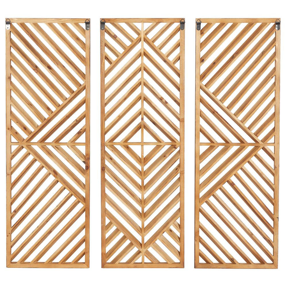 Maple and Jade 35&quot; x 12&quot; Wall Decor in Brown &#40;Set of 3&#41;, , large