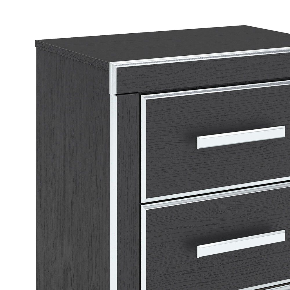 Ashley Zuraleus Queen Upholstered Panel Storage Bed with Two Nightstands in Matte Black, , large