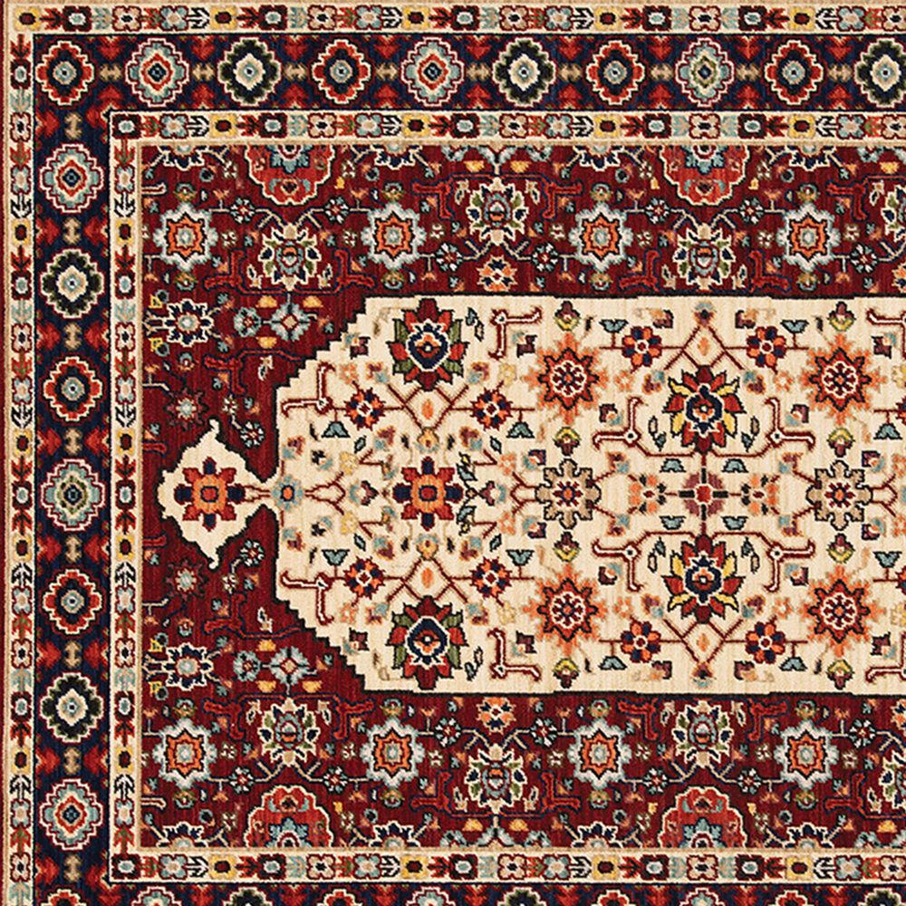 Oriental Weavers Lilihan Oriental 1802W 2&#39; x 3&#39; Red and Ivory Scatter Rug, , large