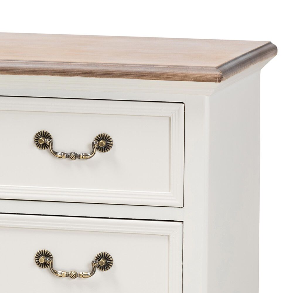 Baxton Studio Amalie 4-Drawer Accent Storage Cabinet in White and Oak, , large