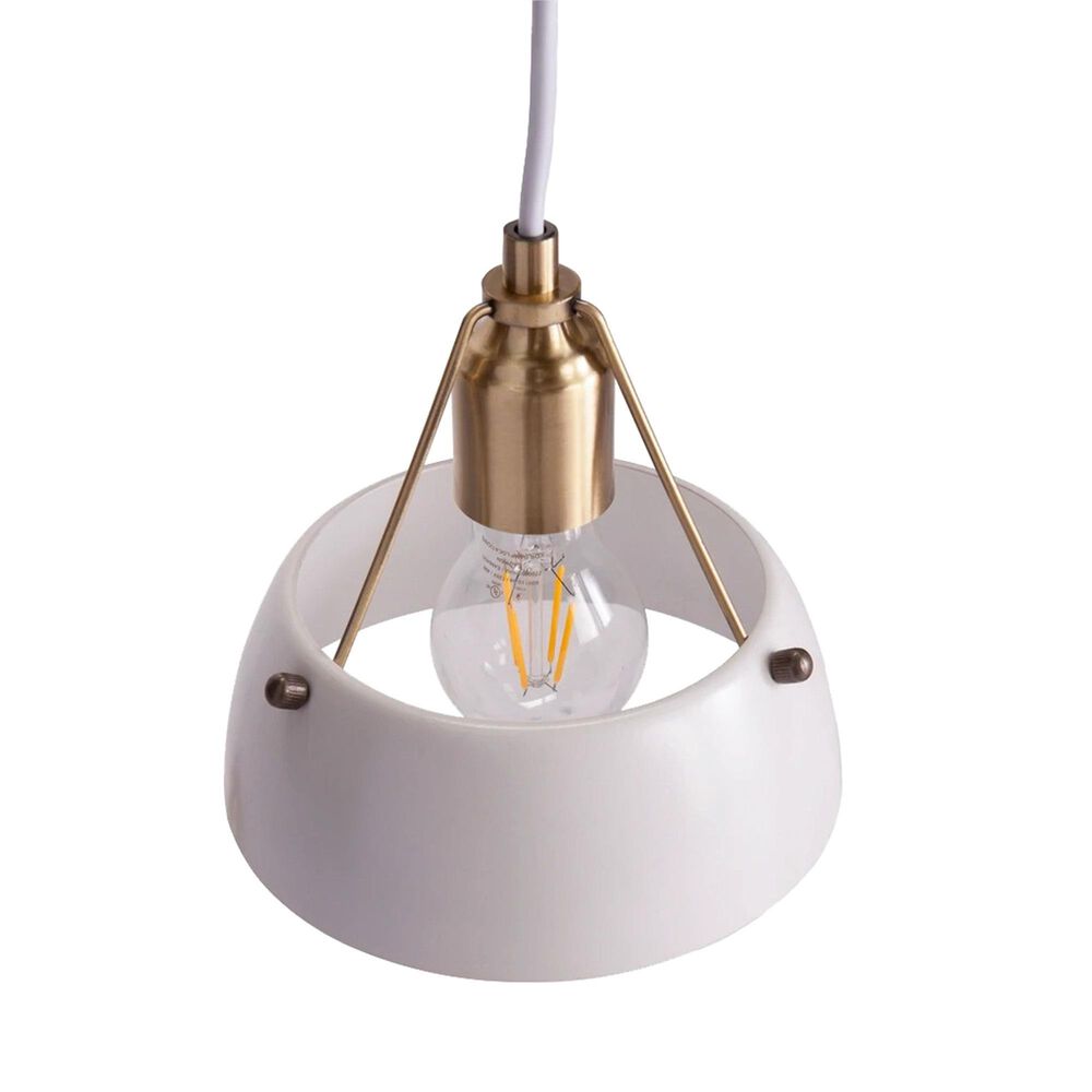 Southern Enterprises Renmarco 3-Light Cluster Pendant in Antique Brass and White, , large