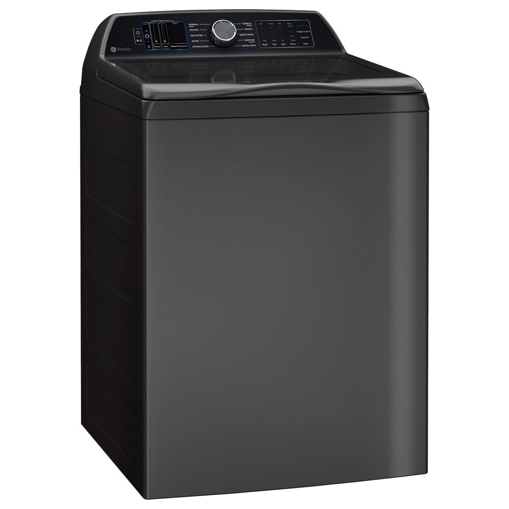 GE Profile 5.3 Cu. Ft. Top Load Washer with Agitator and Smarter Wash Technology in Diamond Gray, , large