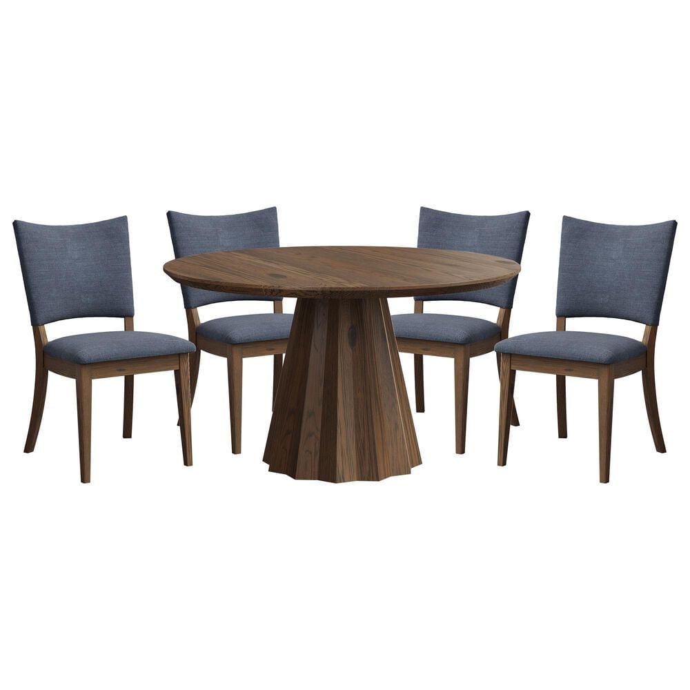 Arista Wood Apex 5-Piece 48" Round Dining Set in River Rock, , large