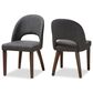 Baxton Studio Wesley Side Chair with Dark Grey Cushion in Walnut (Set of 2), , large