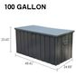 Hearth and Haven 100-Gallon Outdoor Storage Deck Box with Double-Layer Structure Lid in Dark Gray, , large