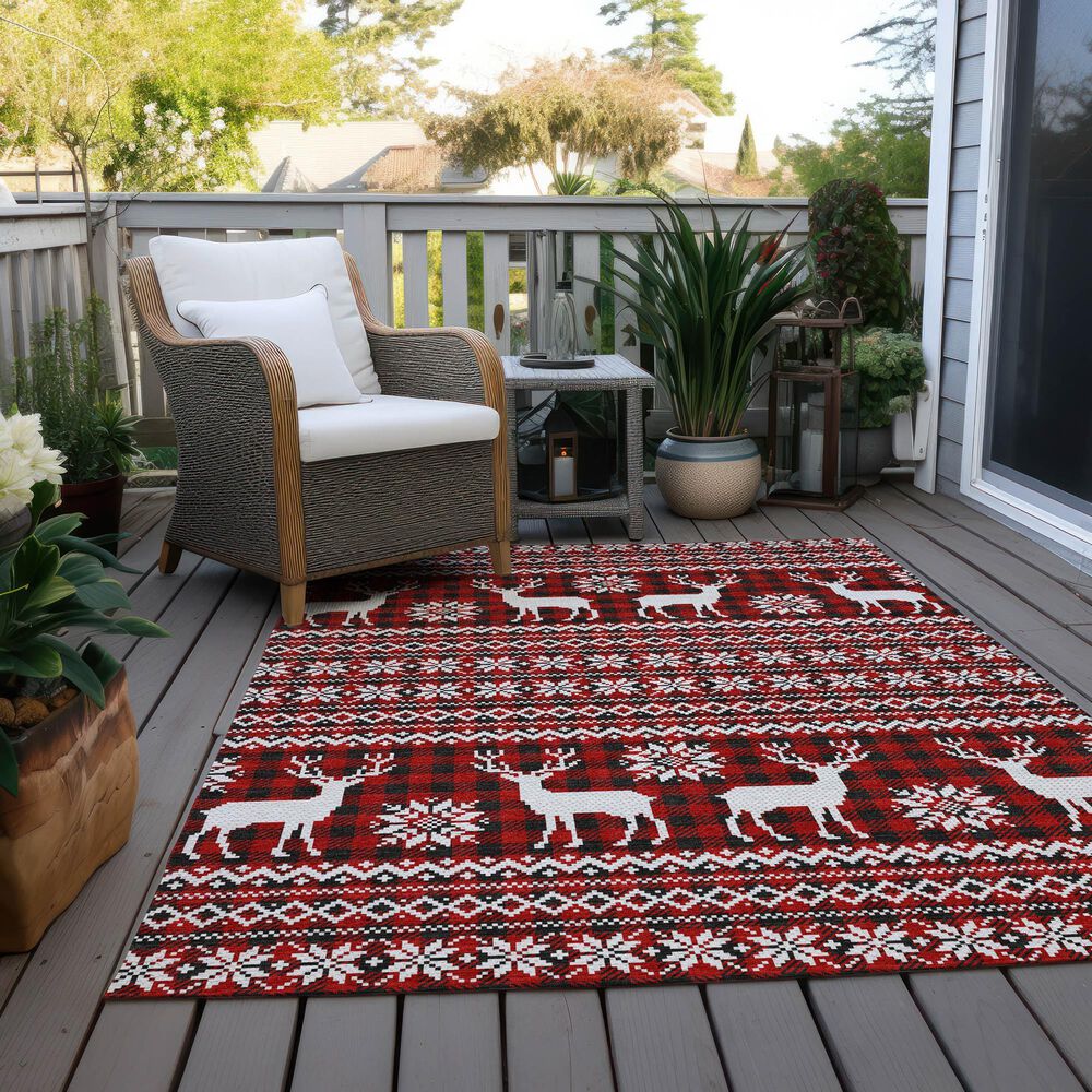 Dalyn Rug Company Wonderland WN28 3&#39; x 5&#39; Red Indoor/Outdoor Area Rug, , large