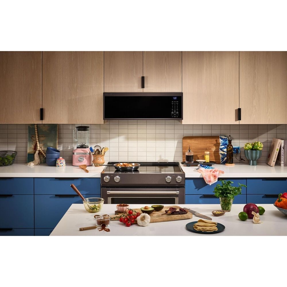 KitchenAid 1.1 Cu. Ft. Smart Low Profile Microwave Hood Combination with Dual Fan Ventilation in Black Stainless Finish, , large