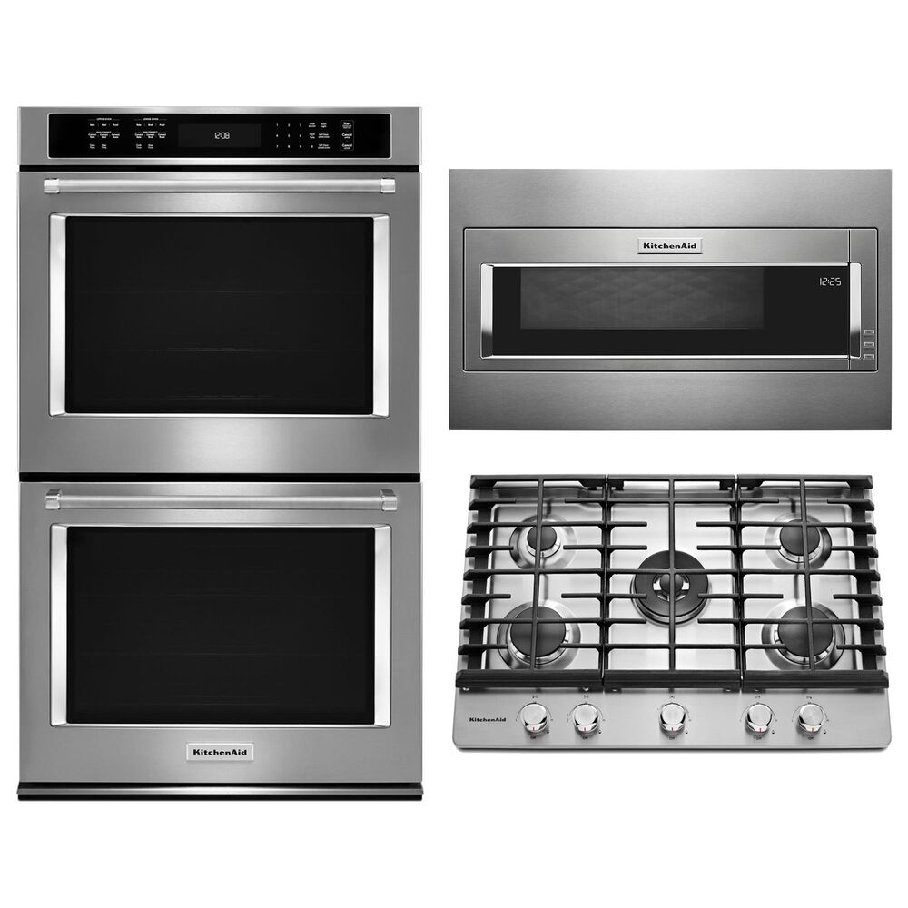 Tienerjaren moeilijk paraplu Whirlpool 3-Piece Kitchen Package with 30" Built-In Convection Double Wall Oven  and 19.125" Microwave in Stainless Steel | NFM
