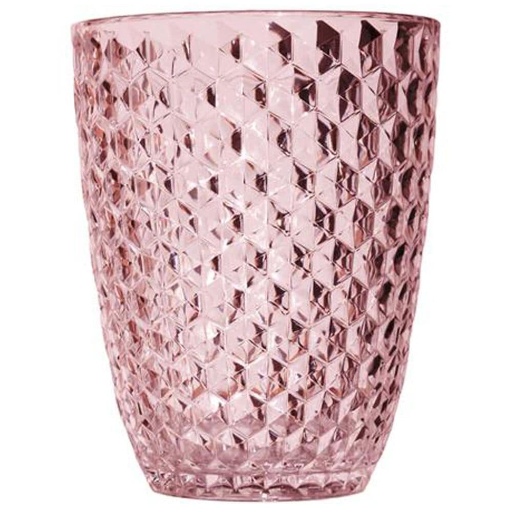 LeadingWare Diamond Cut 12 Oz Double Old Fashioned Tumbler in Pink, , large