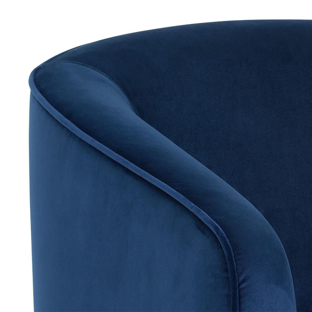 37B Hazel Swivel Lounge Chair in Navy Blue Sky Velvet, , large