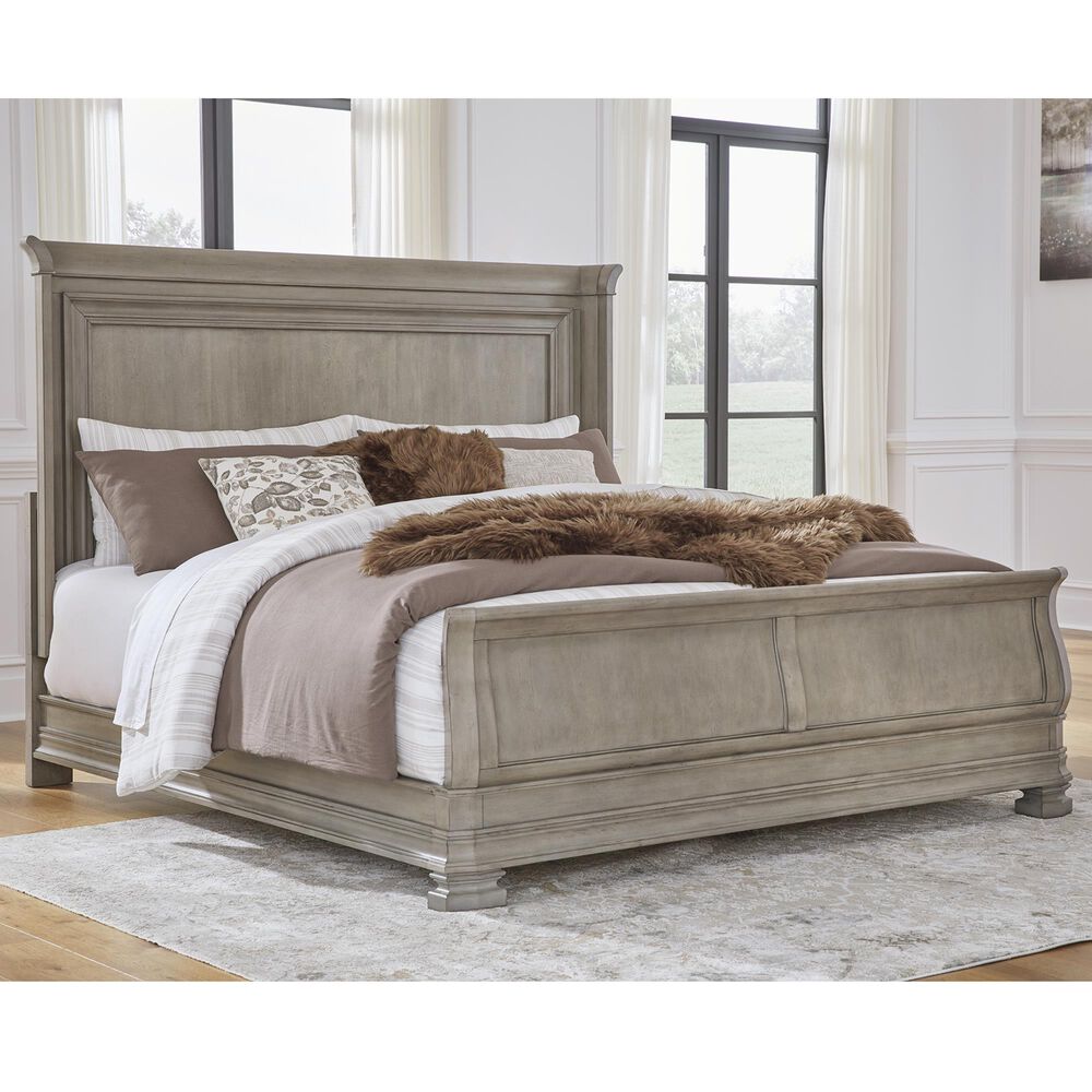 Millenium Lexorne Queen Sleigh Bed in Light Gray, , large