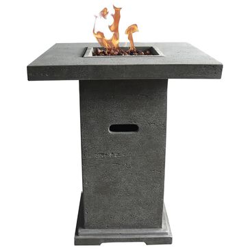 Elementi Fire Montreal Square Liquid Propane Bar Fire Table in Gray, , large