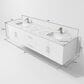 Lexora Home Geneva 80" Double Bathroom Vanity in Glossy White with 2 cm White Carrara Marble Top and Rectangular Sinks, , large