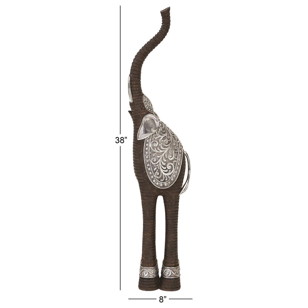 Maple and Jade Eclectic Elephant Sculpture in Brown and Silver, , large