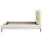 Hearth and Haven Haley Queen Platform Bed with Antique White Upholstery in Natural, , large