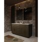 Lexora Home Abbey 60" Double Bathroom Vanity in Brown Oak with 2 cm White Quartz Top and Rectangular Sinks, , large