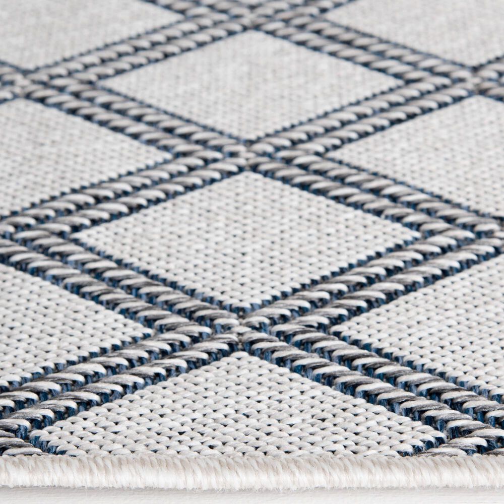 Central Oriental New Zealand Diamond 5&#39;3&quot; x 7&#39; Ecru and Granite Area Rug, , large